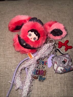 Mioco Plush Bunny Keychain Bag Charm - Pink Cuteeee.